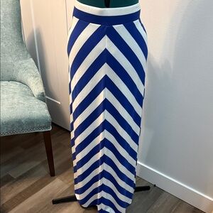 The Limited Blue and White Striped Maxi Skirt